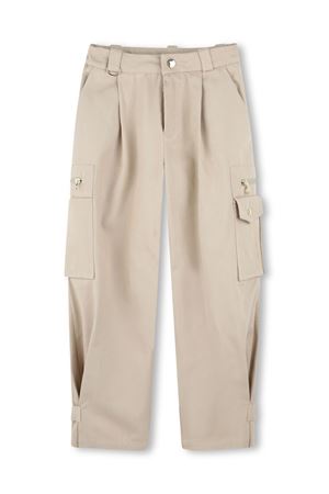 Sand beige organic cotton cargo trousers CHLOE' KIDS | C20461281